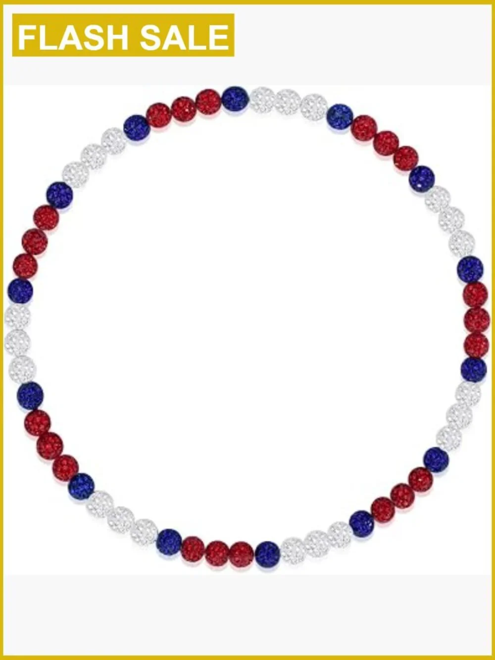 18 Inch Stretch Elastic Baseball Necklace for Boys, Sparkly Rhinestone-Style